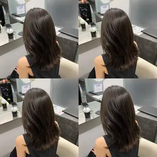 セミロング カラー 江坂トレンド韓国風 髪質改善shinoのヘアスタイル