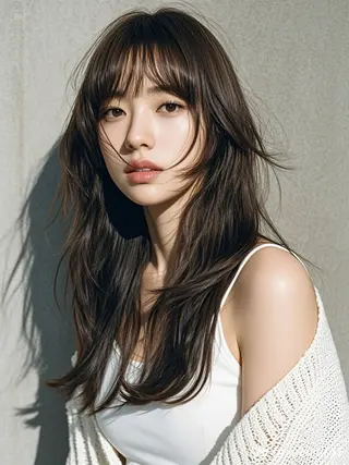 ロング ウルフカット 811 大阪梅田 ウルフのヘアスタイル