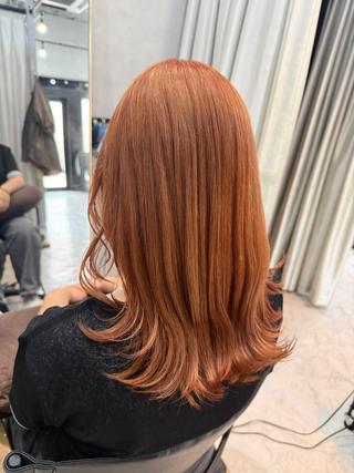 セミロング カラー 透明感カラー/パーマ 🌀アオノのヘアスタイル