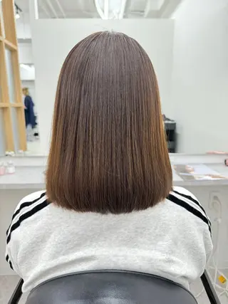 ミディアム カラー deseo 透明色艶カラーツバサのヘアスタイル