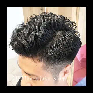 ショート パーマ メンズ 及川シゲル 髪質改善講師のヘアスタイル