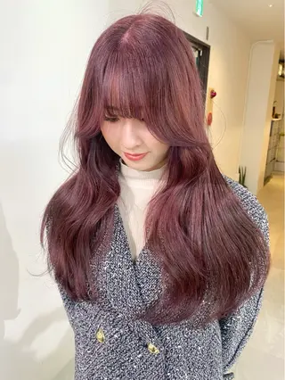 カラー mizuki/ピンク ベージュ.レイヤーのヘアスタイル