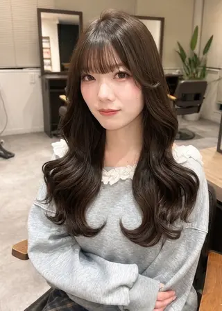 ロング カラー Ami♡表参道/艶髪 ピンク/盛れカットのヘアスタイル
