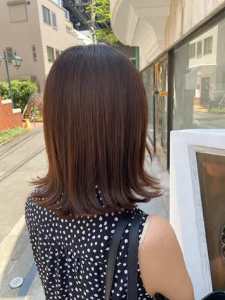 ミディアム ブリーチなし✨艶髪 カラー𓃲YAGIのヘアスタイル