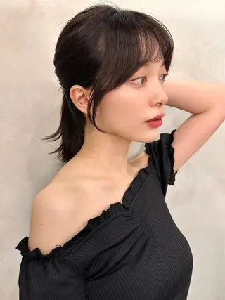 セミロング カラー ヘアアレンジ 🔶似合わせセンター パート/ヤス🔶のヘアスタイル