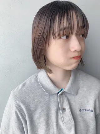 ショート カラー ボブパーマコテ巻き風 パーマNo1深江秀平のヘアスタイル