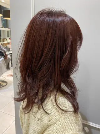 ミディアム 美髪矯正透明感カラー 江川 和輝のヘアスタイル