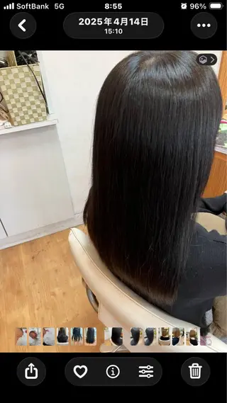 ロング 高畑駅×縮毛矯正 縮毛矯正×湯浅貴子のヘアスタイル