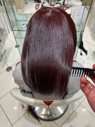 セミロング カラー パーマ 髪質改善×ハイトーン ✨倉持のヘアスタイル