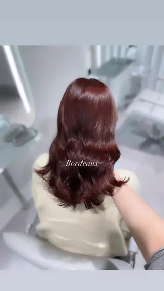 ミディアム 透明感巻ける縮毛矯正 可愛いStyle杏琉のヘアスタイル