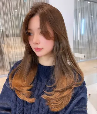 ロング City/louwe 韓国レイヤーカットのヘアスタイル