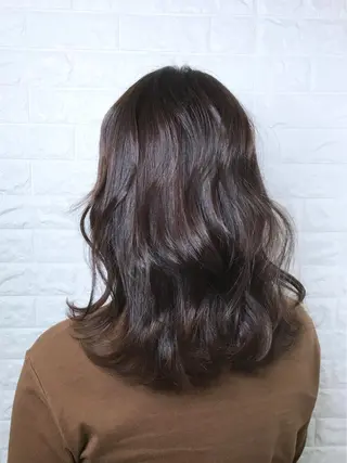 セミロング カラー 髪質改善縮毛矯正 美容師✂️山崎竜二のヘアスタイル