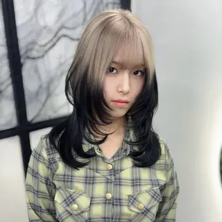 セミロング カラー Ren. 🦋デザインカラーのヘアスタイル