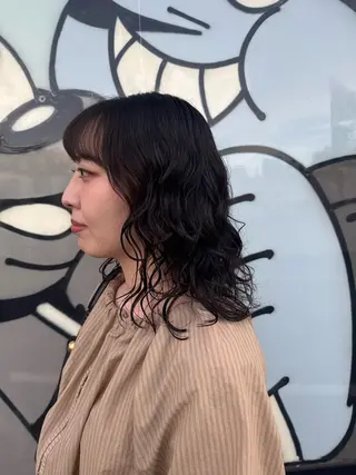 ミディアム 🌿朝5分でお洒落 パーマスタイル🌿のヘアスタイル