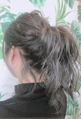 カラー パーマ ヘアアレンジ チビ編み込みエクステ シールEXどぅ〜すのヘアスタイル
