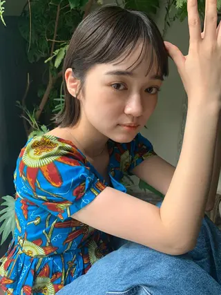 ミディアム カラー ボブ/顔まわりカット 💫大澤奈緒美のヘアスタイル