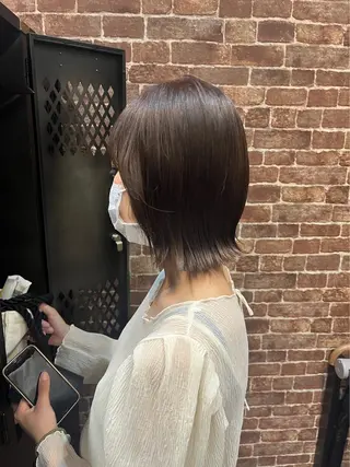 セミロング カラー パーマ ヘアアレンジ メンズ キッズ ネイル マツエク・マツパ アイブロウ 久木原 ゆりのヘアスタイル