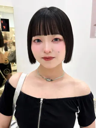 ショート カラー ヘアアレンジ 縮毛矯正🤍 盛れるボブ/ひかりのヘアスタイル