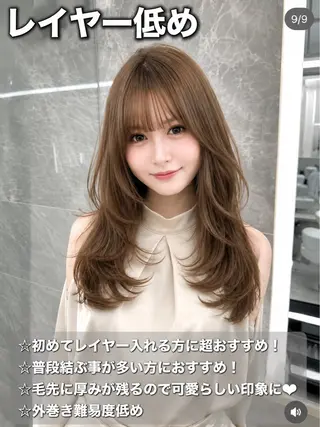 ロング カラー 盛れる顔周り✨韓国式 レイヤーkanatoのヘアスタイル
