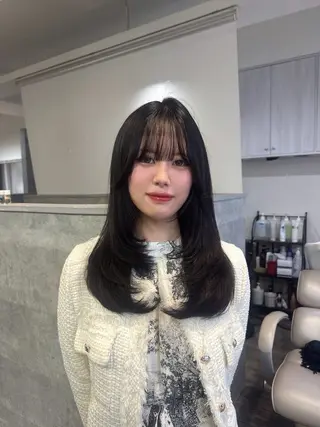 ロング Rena/韓国 /ワンホンヘアのヘアスタイル