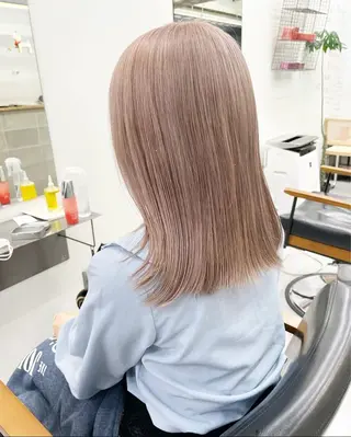 ミディアム カラー ボブカットモデル/ ハイトーン/ゆうあのヘアスタイル