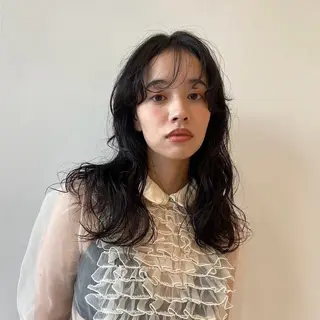 セミロング 艶カラー/中崎町/ マナ🌼のヘアスタイル