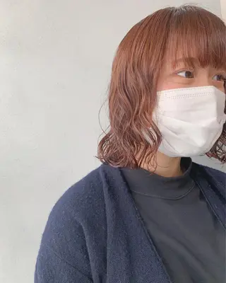 ミディアム パーマ ボブパーマコテ巻き風 パーマNo1深江秀平のヘアスタイル