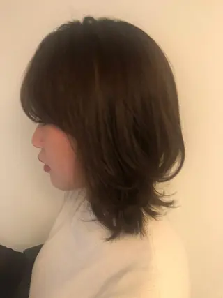 ミディアム ヘアアレンジ Aya/四条烏丸/ 酸性ストレートのヘアスタイル
