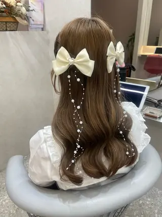 ロング ヘアアレンジ 新宿/韓国ヘア 中明度カラー/かやのヘアスタイル