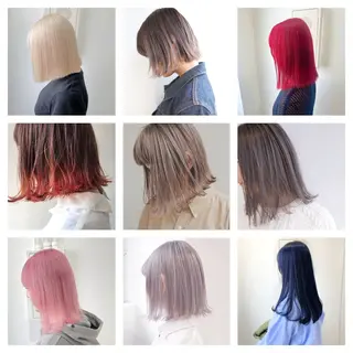 セミロング カラー Muミュー/ブリーチ ハイトーン　Wカラーのヘアスタイル