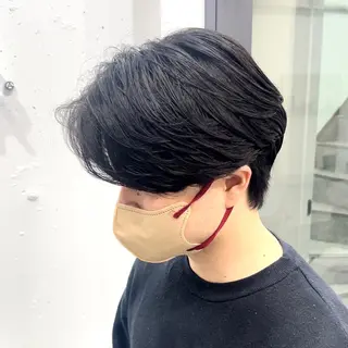 パーマ メンズ 曲がる縮毛矯正 LIBER 岩名のヘアスタイル
