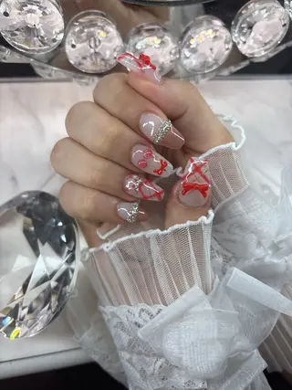 ネイル 24時まで❤︎韓国、 ワンホンネイルのネイルデザイン