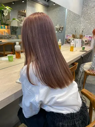 ロング ハイトーン💎 ホワイトベージュ坪谷のヘアスタイル