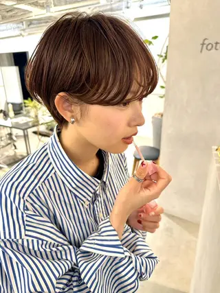 ショート カラー 骨格診断で絶対可愛い ✨丸みショート✨凌弥のヘアスタイル