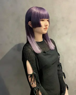 ミディアム カラー 茉樹@pullnoc /新宿/ボブ/モードのヘアスタイル