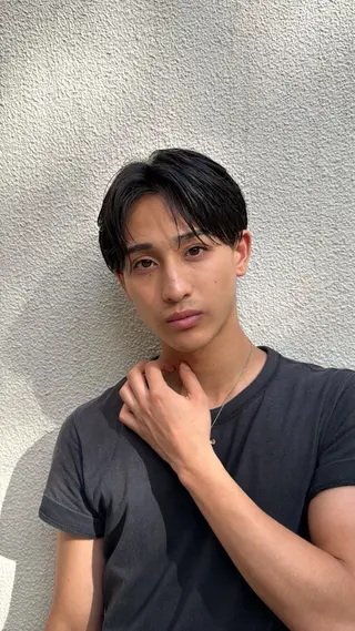 ミディアム パーマ メンズ 💈ニュアンスパーマ センターパート💈のヘアスタイル