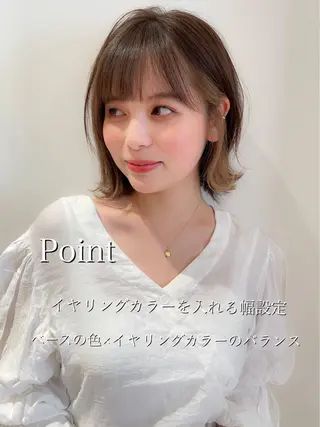 ショート カラー パーマ ヘアアレンジ 髪質改善/韓国風 レイヤー/田村祐樹のヘアスタイル