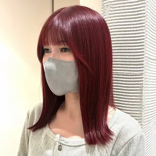 ミディアム カラー 暖色カラー/パラッと Bob/モエのヘアスタイル