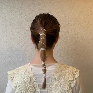 ロング ヘアアレンジ wakana/ 柔らかベージュカラーのヘアスタイル
