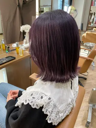 ミディアム カラー ヘアアレンジ 韓国風／ハイトーン AYAKAのヘアスタイル
