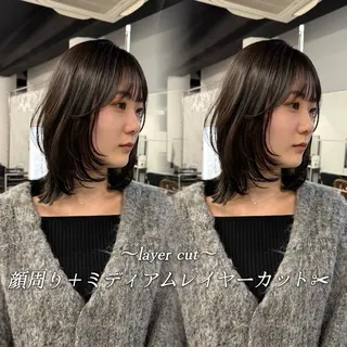 ミディアム カラー 松尾太樹 【pia】福岡美容室のヘアスタイル