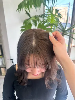 ミディアム カラー 恩田 遼のヘアスタイル