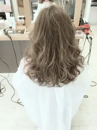 ロング カラー パーマ ヘアアレンジ メンズ キッズ ネイル マツエク・マツパ Lien 深井店のヘアスタイル