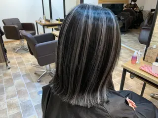 ミディアム カラー ヘアカラー&縮毛矯正 STAR☆RIVERのヘアスタイル