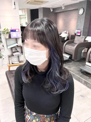 セミロング レイヤー/艶髪カラー 森本くるみのヘアスタイル