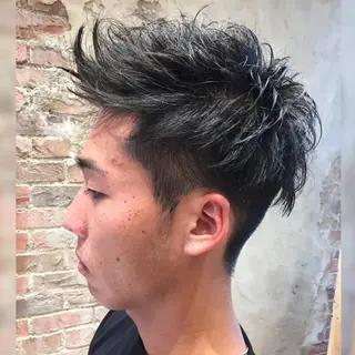 ショート カラー パーマ メンズ Soleria 田中慎一のヘアスタイル