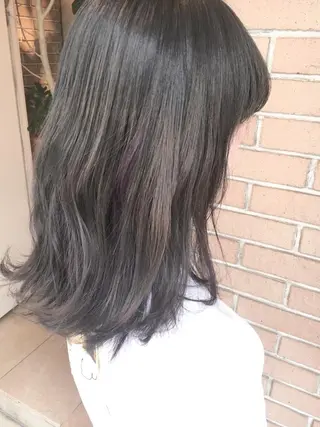 セミロング カラー 北條 優輝のヘアスタイル