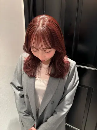 ミディアム rizu🤎/ ボブ /ブラウンカラーのヘアスタイル