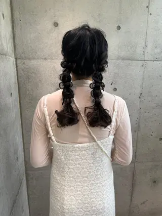 ロング ヘアアレンジ ヘアセット/レイヤー 赤み消し/はるかのヘアスタイル