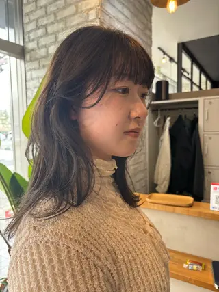 セミロング カラー 迫 裕美のヘアスタイル